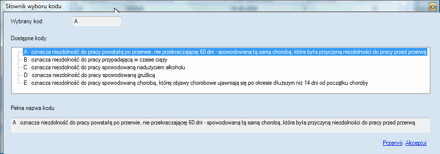 ZUS RSA_okno_wyboru_kodu_choroby
